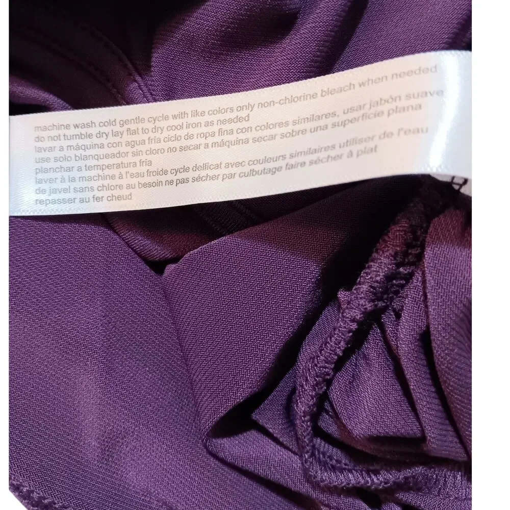 NEW ELOQUII Draped Faux Wrap Top Blouse 14/16‎ XL Stretch Purple Career Event